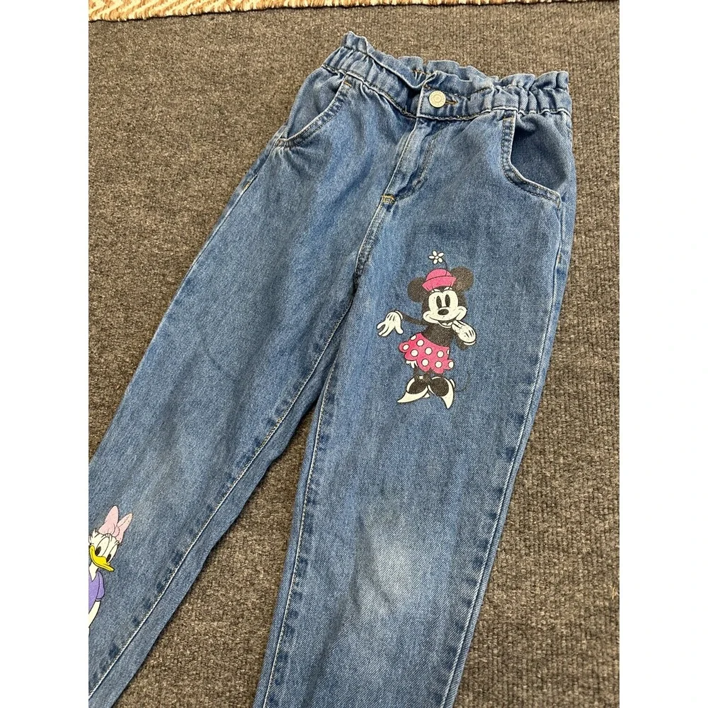 Vintage Disney Mickey & Friends Kids Jeans Girls Size 7-8y Minnie Daisy Duck